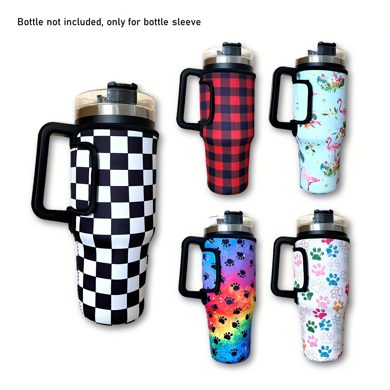 Neoprene Cup Insulated Sleeve Plaid 1200ml Tumbler Bottle