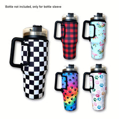 Neoprene Cup Insulated Sleeve Plaid 1200ml Tumbler Bottle