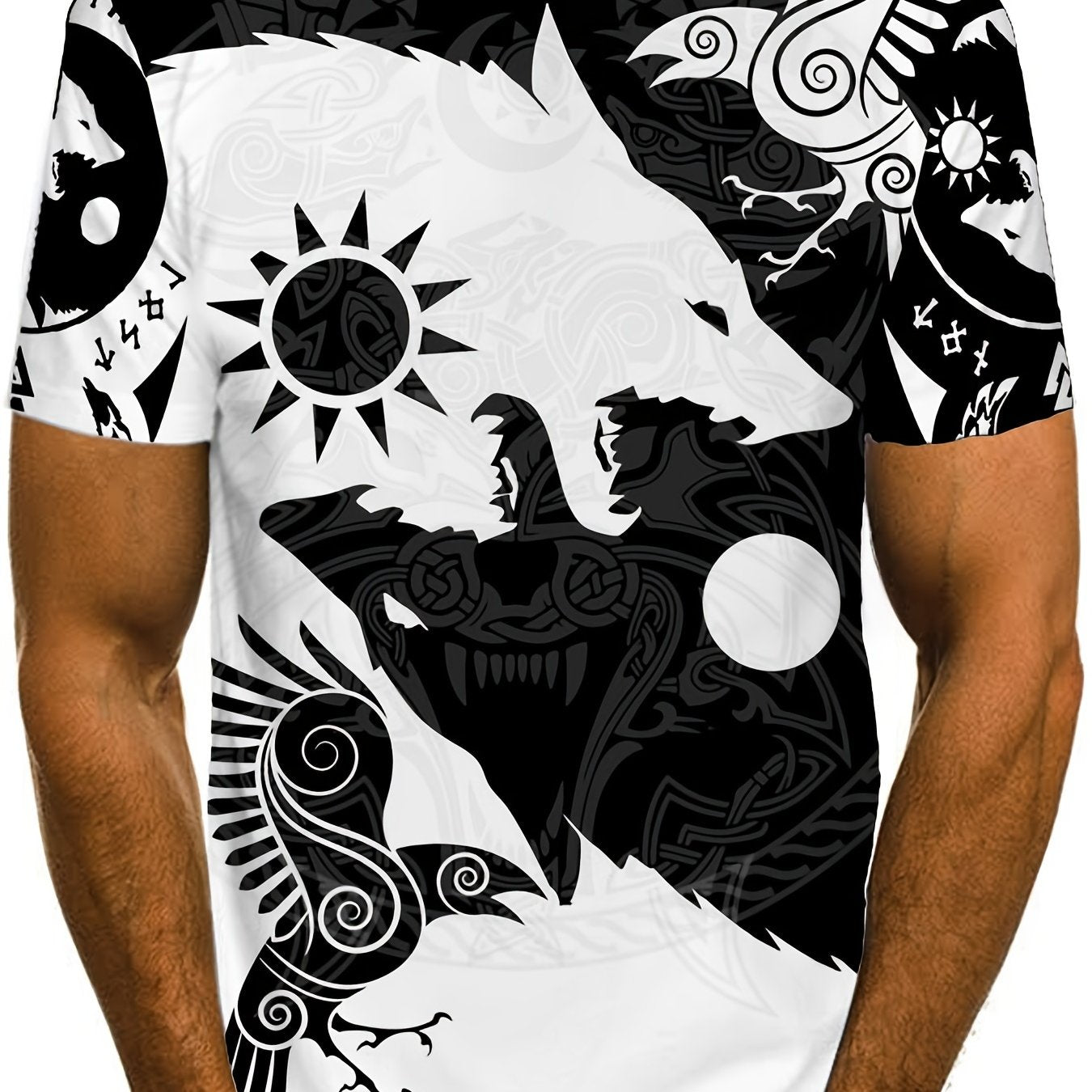 Men's 3D Animal Print T shirt Active Comfy Crew Neck Tee