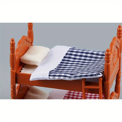 Dollhouse Miniature Furniture Bunk Bed Scene Accessories Toys