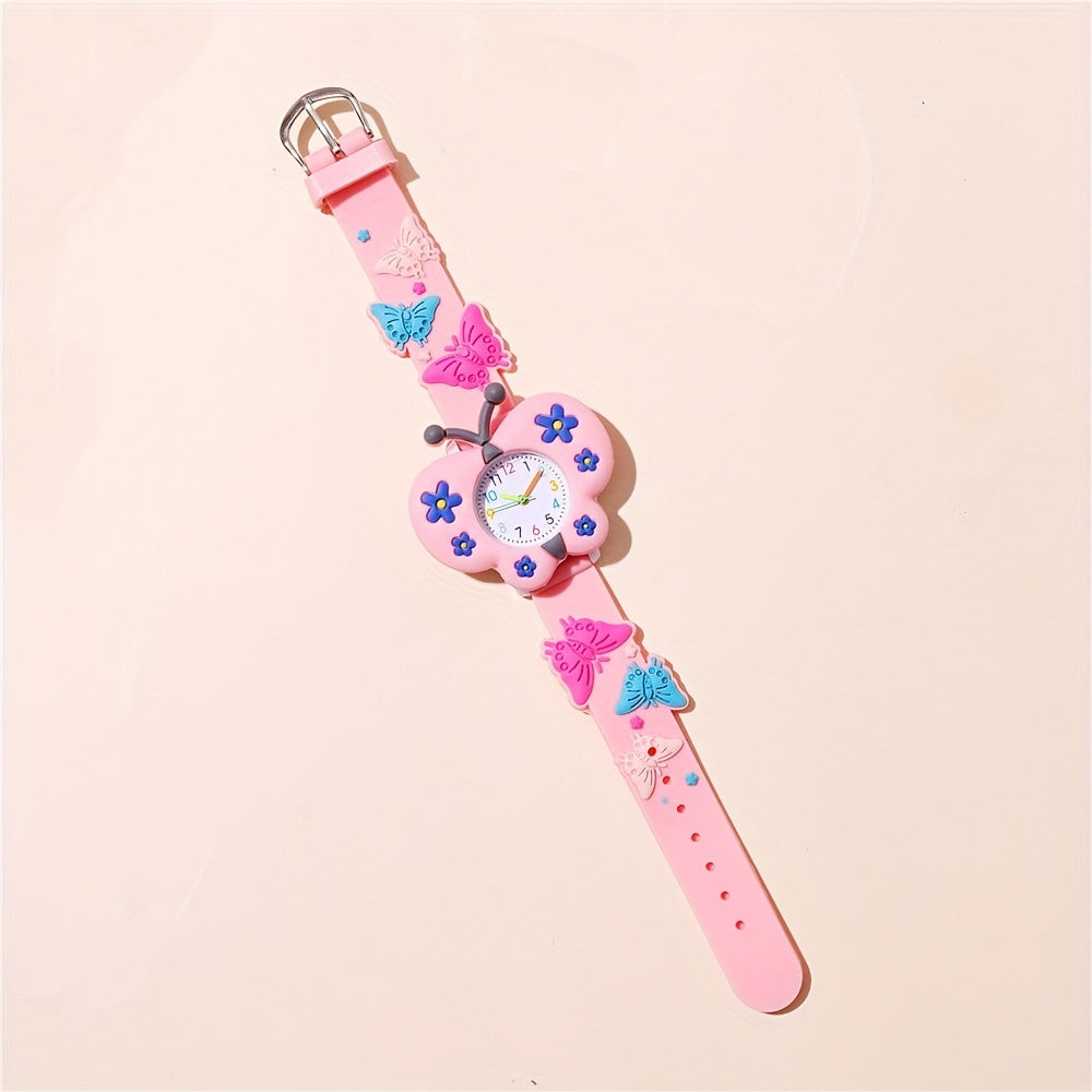 Colorful Butterfly Silicone Quartz Watch With Silicone Strap