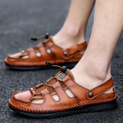 Men's Casual Stitch Closed Toe Slip On Sandals Anti-skid Rubber Sole