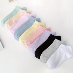 10 Pairs Girls Cotton Short Ankle Socks Breathable Anti-slip Summer Spring