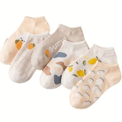 6 Pairs Cute Fruit Low Cut Ankle Socks Women's Stockings