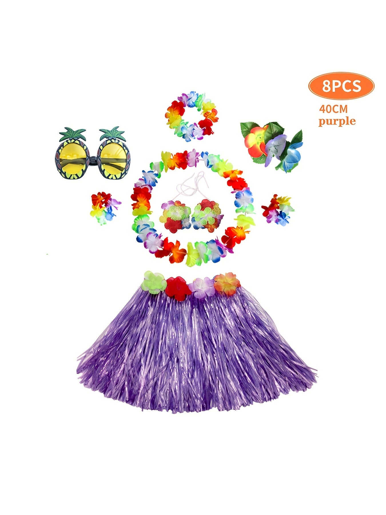 Kids Hawaiian Straw Skirt 40 01cm Set Children Stage Performance Clothes
