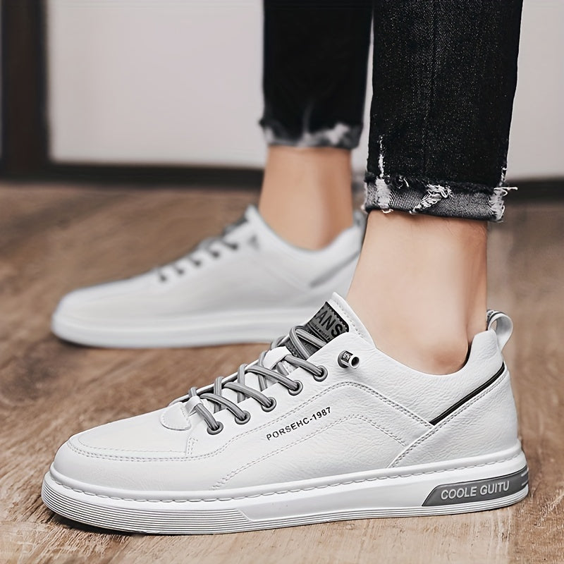 Men's Alphabet Detail Skate Shoes Wear resistant Non Slip Casual Shoes For Youth