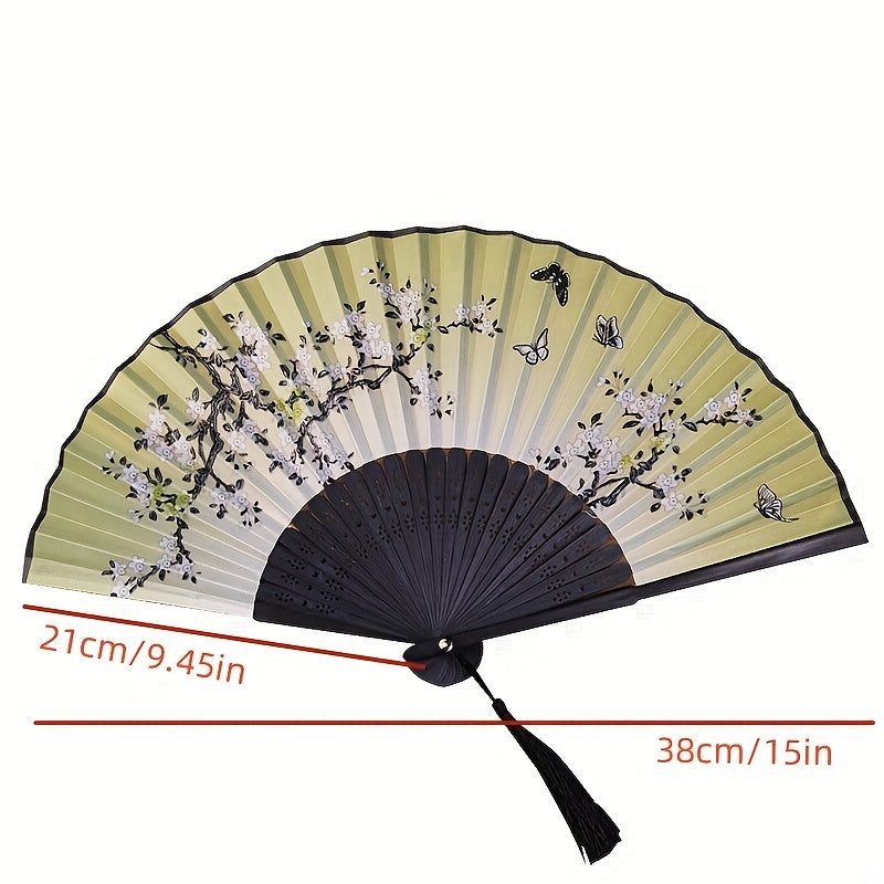 Ancient Style Folding Fan Chinese Dance Bamboo Cloth Fan