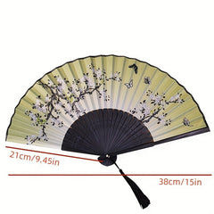 Ancient Style Folding Fan Chinese Dance Bamboo Cloth Fan