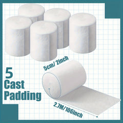 5 Rolls Cast Pad Soft Gauze Bandage for Halloween Crafts