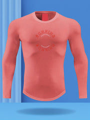 Men's Running Print Workout Shirt Active Breathable Compression Base Layer