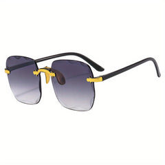 Large Rimless Sunglasses Gradient UV400 Sun Shades Glasses