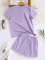 2pc Toddler Girls WILD LIKE MY CURLS T Shirt & Track Shorts Set
