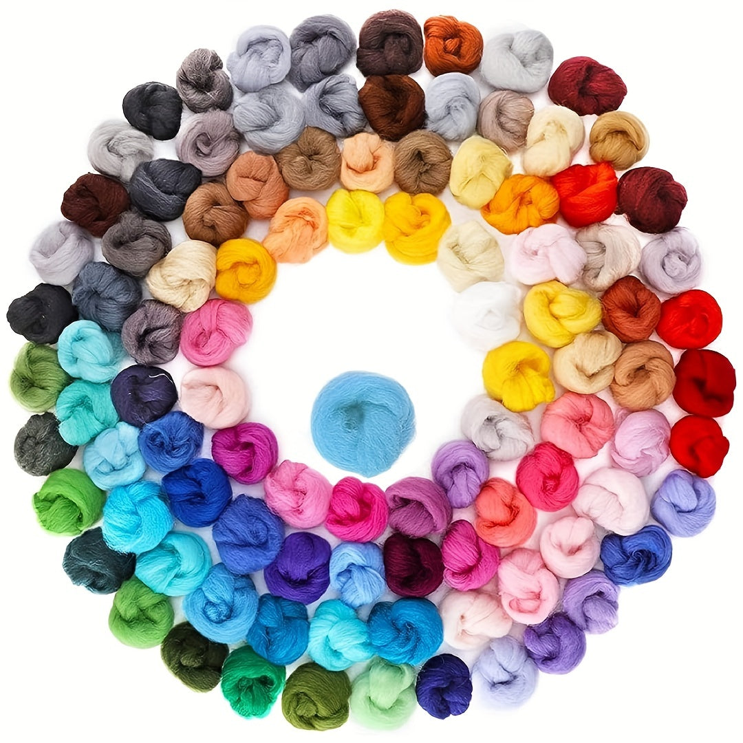 100pcs Needle Felting Wool Roving DIY Craft Spinning Blend