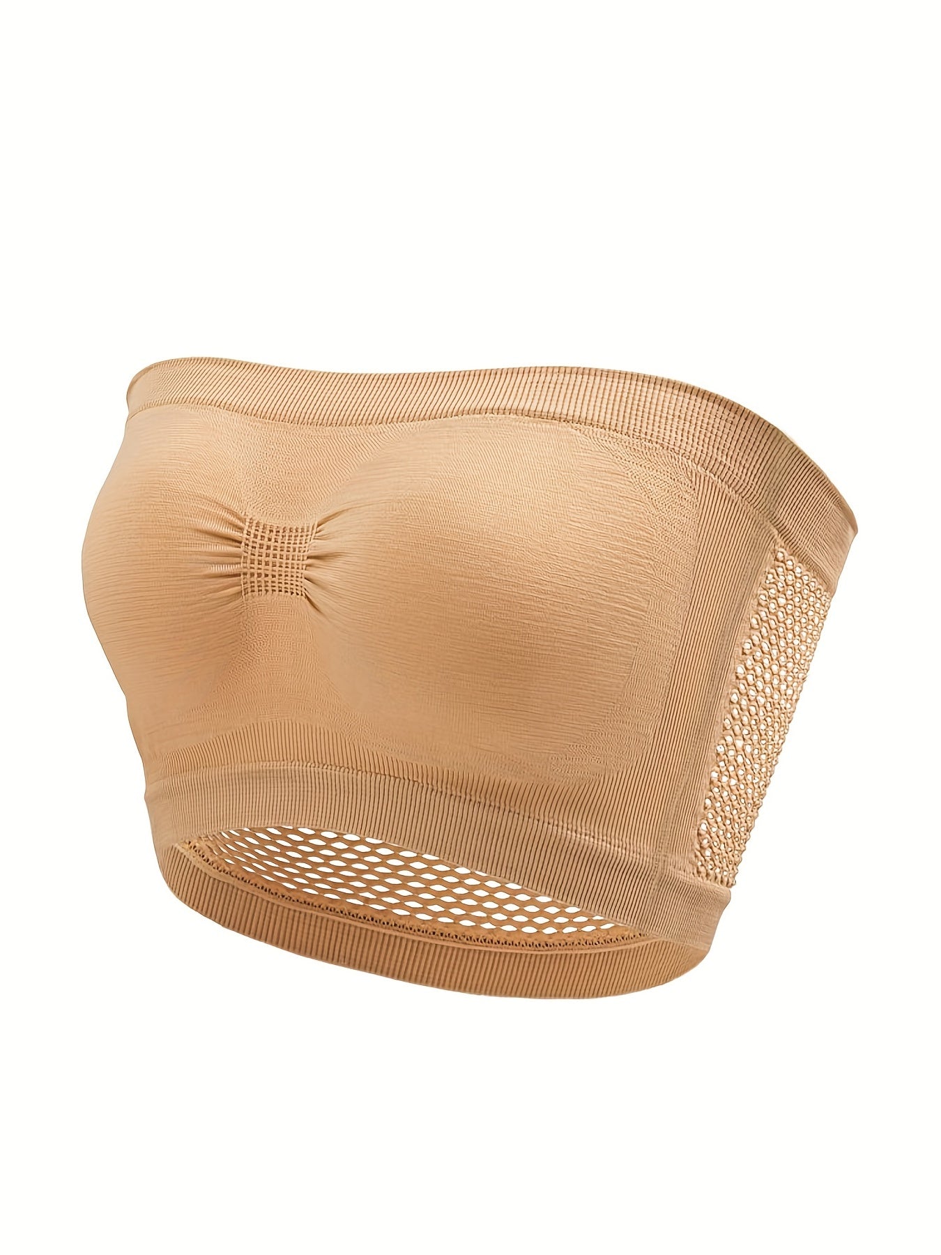 Women's Solid Ruched Tube Bra