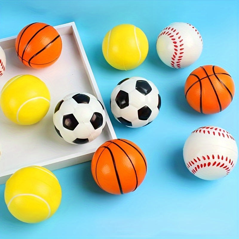 4pc Soft Sponge Stress Relief Ball Baseball Tennis Basketball Soccer
