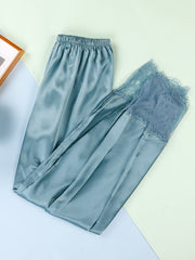 Cozy Contrast Lace Sleep Bottoms