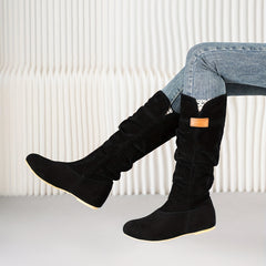 Women's Slouch Knee High Boots Comfort Flat Riding Boots