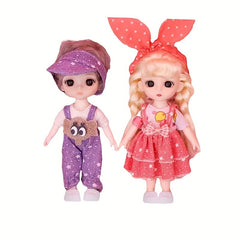 Lovely Couple Dolls Decoration Movable Joint Educational Play Pretend Dolls