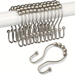 12pcs Shower Curtain Hooks Rust Resistant Shower Curtain Rings Anti Drop