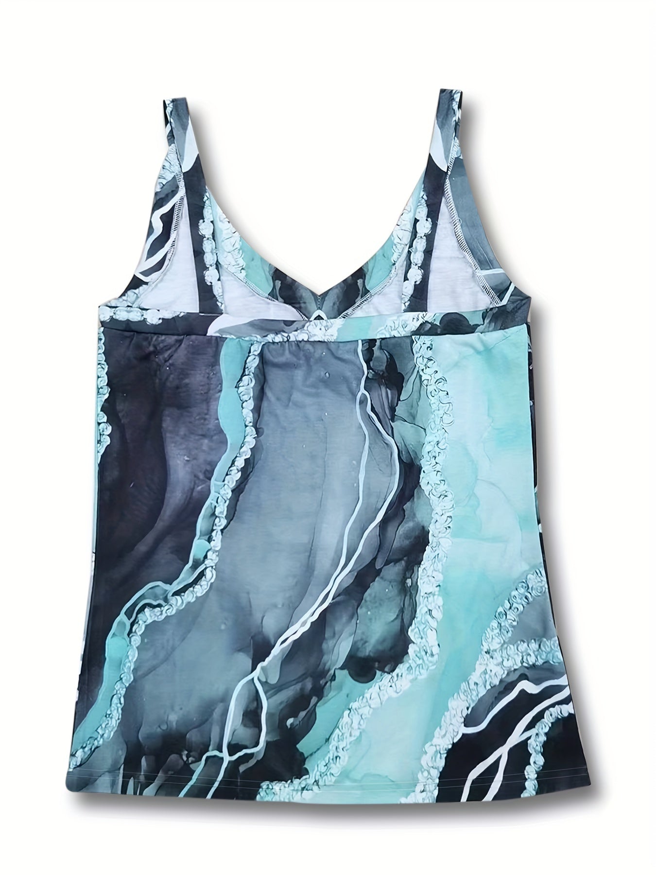 Women's All Over Print Tank Top Casual V Neck Summer Sleeveless Top