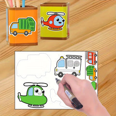 5pcs Colorful Doodle Cartoon Stickers, Imagination-Boost