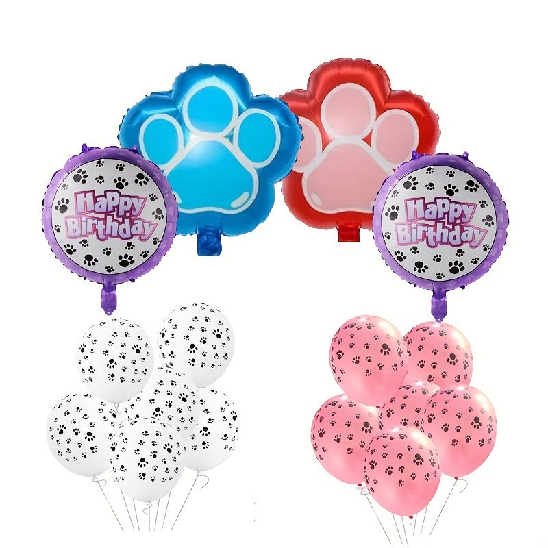 16pcs Dog Paw Balloon Birthday Party Decoration Balloon