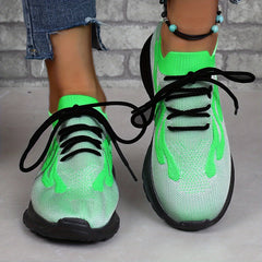 Women's Lace-up Platform Running Shoes, Lightweight Sneakers