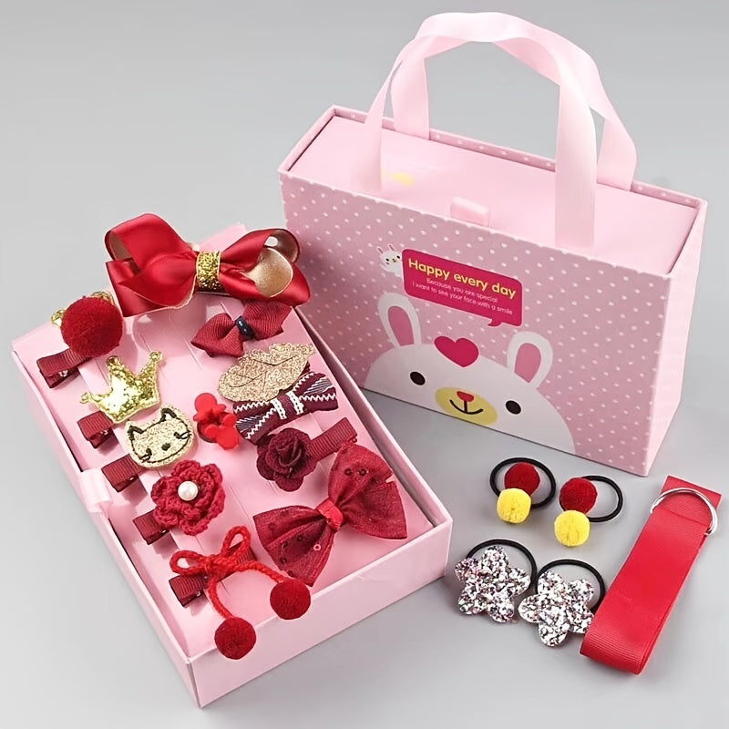 18pcs Girls Bow Hair Clip Set with Gift for Girls