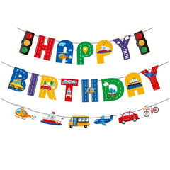 60pcs Transport Vehicle Party Decor Balloon Sticker Set