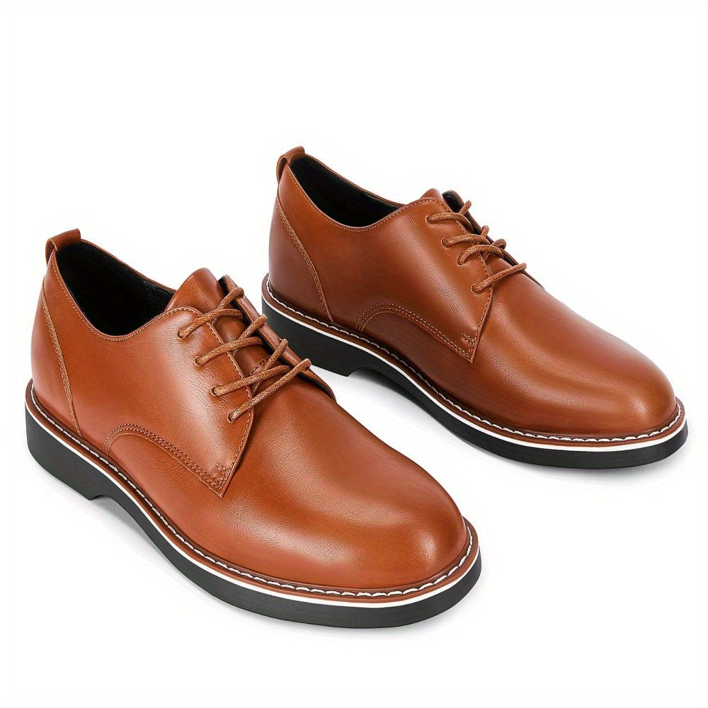 Men's Derby Shoes Lace up Front Superfine Fiber Leather Dress Shoes For Men