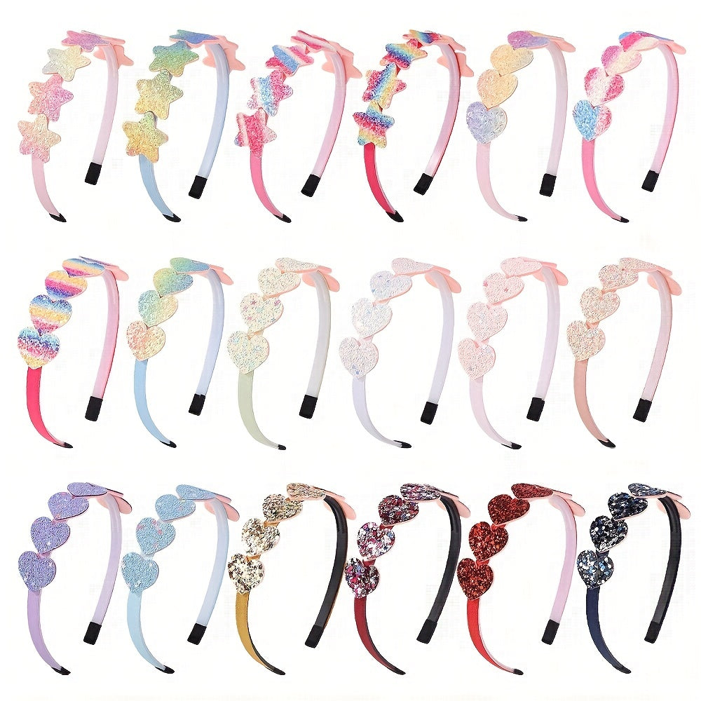 Heart Shape Mixed Headband Plastic Bundle Hairband for Baby Girls