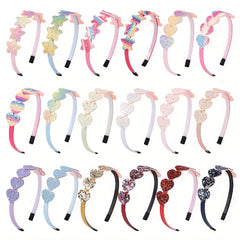 Heart Shape Mixed Headband Plastic Bundle Hairband for Baby Girls
