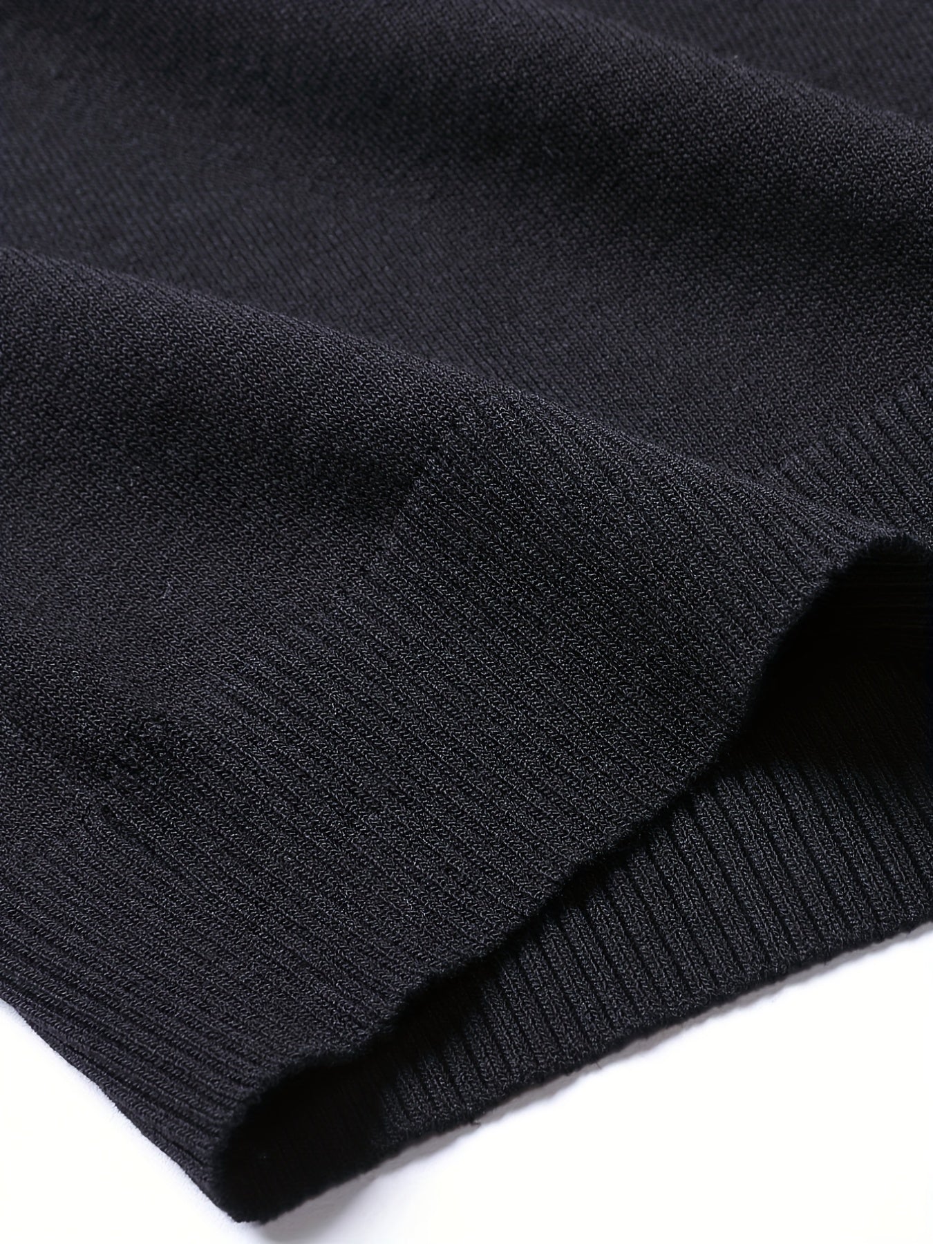 Breathable Polo Collar Sweater Men's Casual Knit Zip Up Short S
