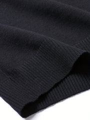Breathable Polo Collar Sweater Men's Casual Knit Zip Up Short S