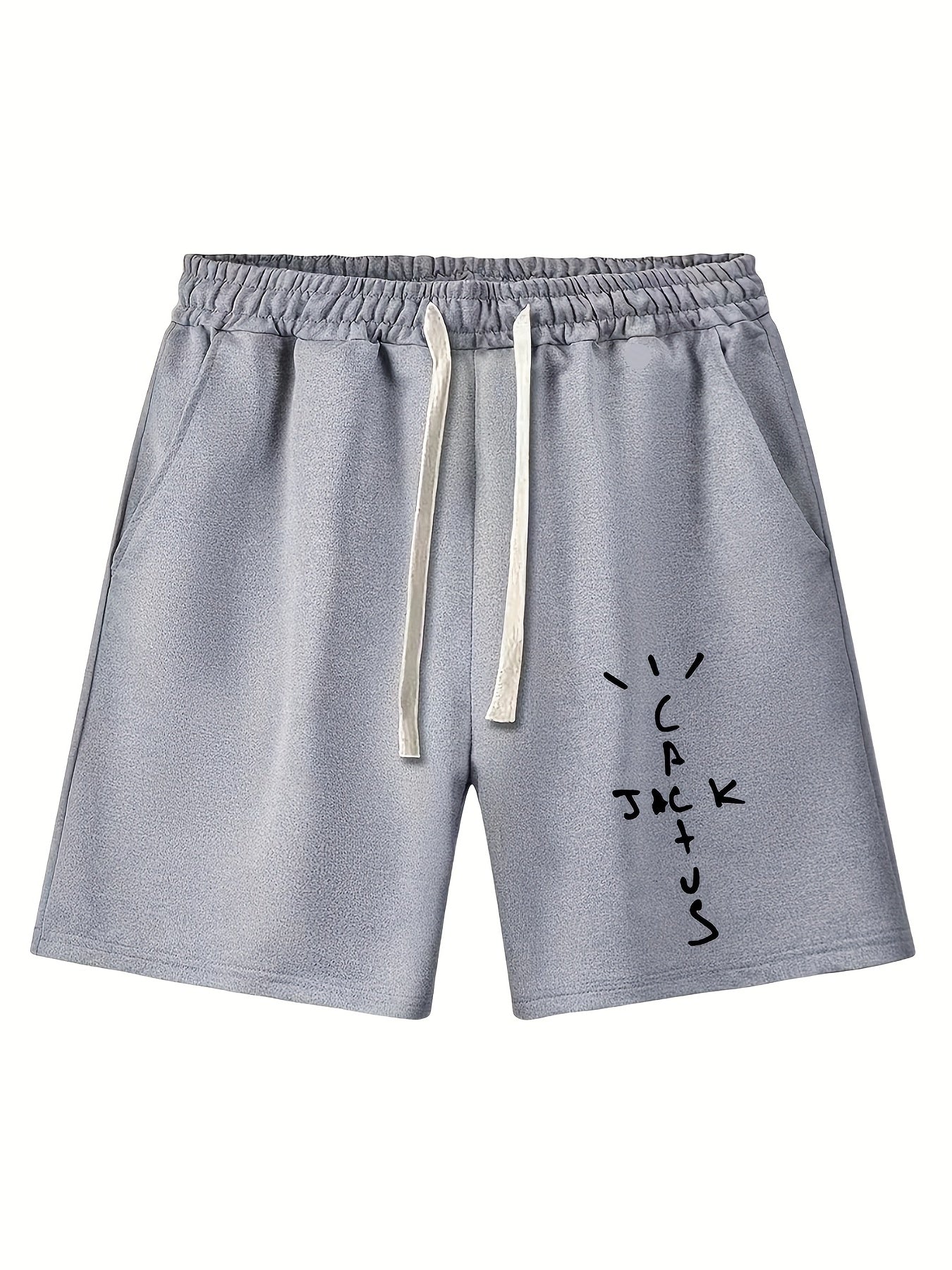 Men's Letter Print Drawstring Shorts for Summer