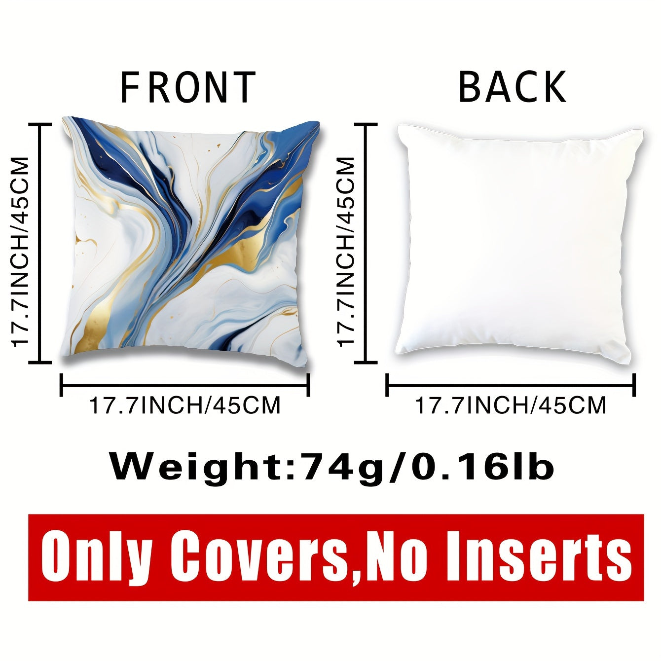 Marble Stripe Flannel Pillowcase for Sofas & Office Chairs