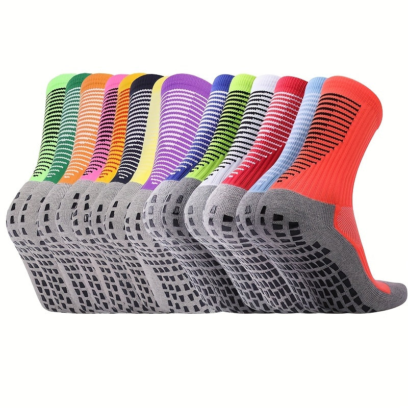 Non slip PVC Mid calf Socks For Outdoor Training