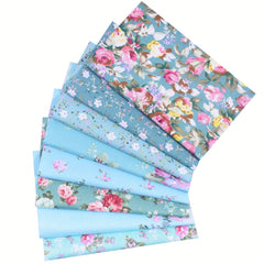 8pcs Floral Quilting Fabric Cotton DIY Doll Clothes Precut For Patchwork Craft