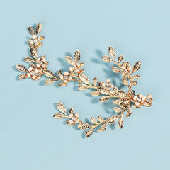 Crystal Flower Leaf Headband for Bride