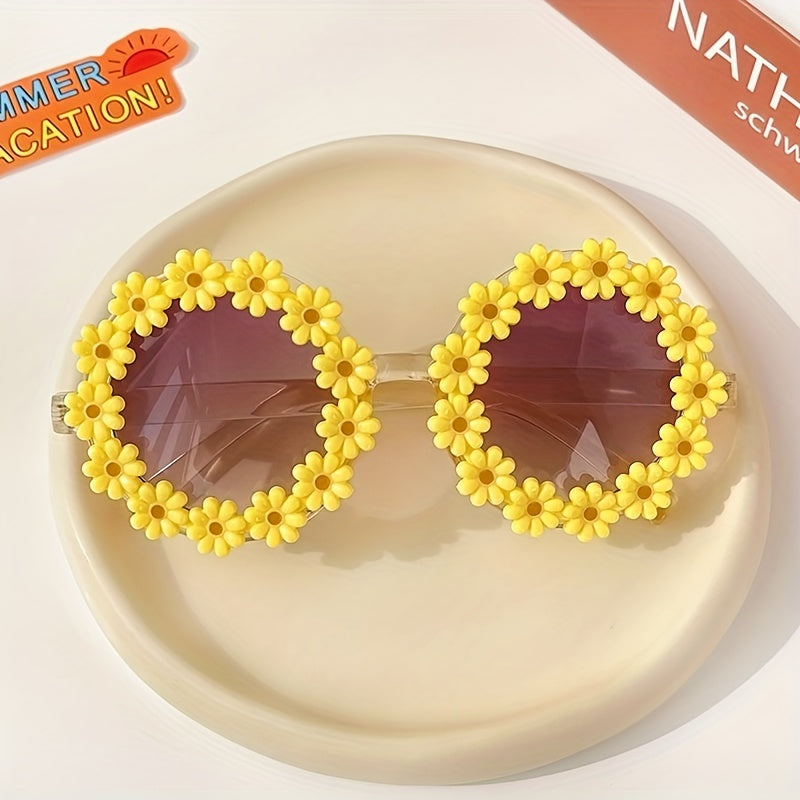 Flower Decor Frame Sun Protection Sunglasses for Kids