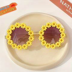 Flower Decor Frame Sun Protection Sunglasses for Kids