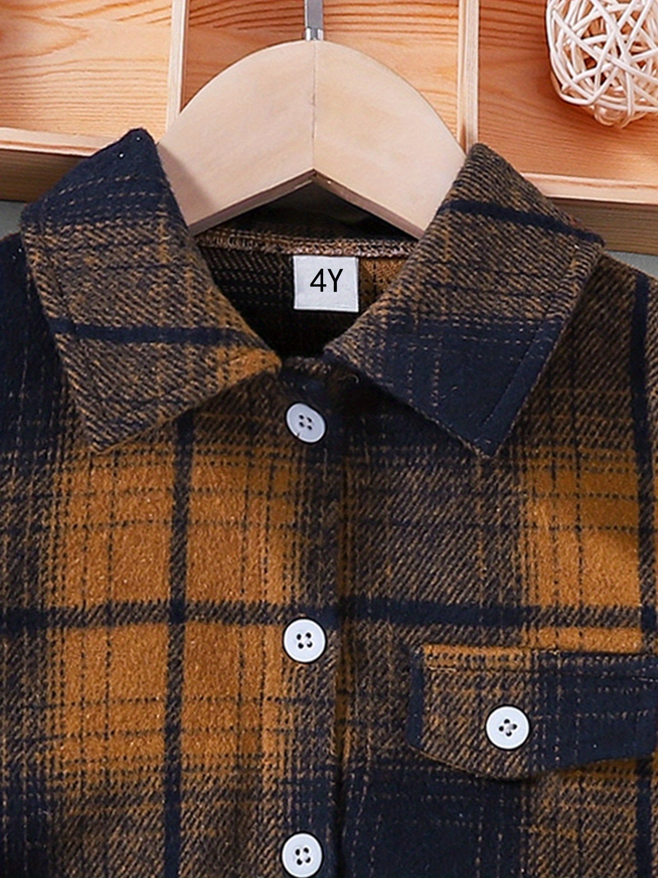 Plaid Shirt For Girls Button Down Collared Jacket