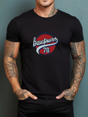 Letter Pattern Print Men's Graphic Tee - Summer Outdoor Top Gift