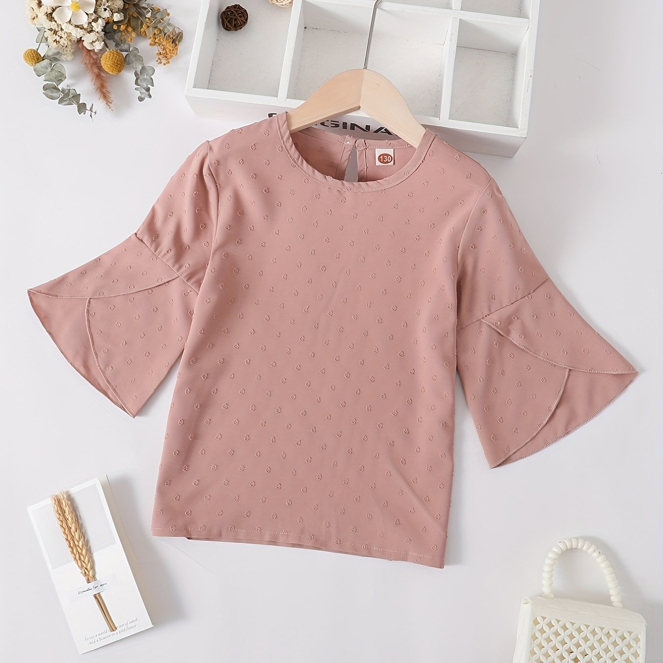 Girls Flared Sleeve Blouse For Summer Holiday Party