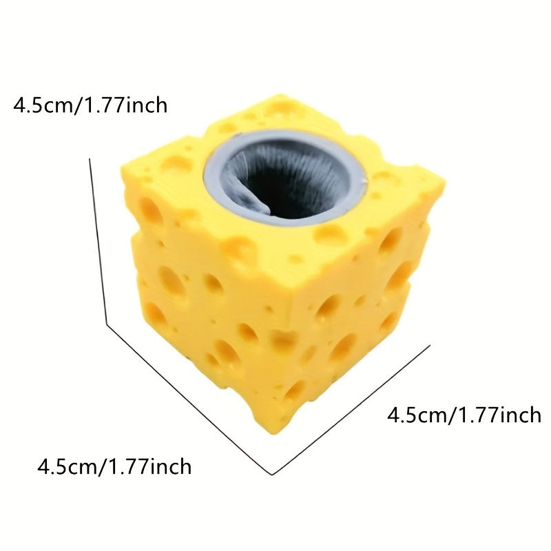 4pcs Mouse & Cheese Squeeze Stress Relief Fidget Toys