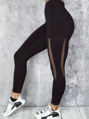 Mesh Contrast Yoga Butt Lifting Pants High Stretch Leggings