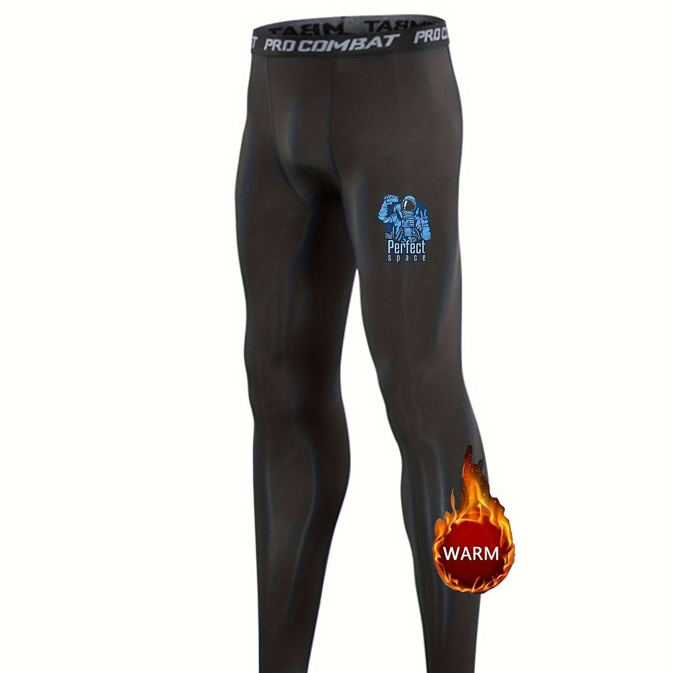 Boys Astronaut & Football Print Compression Base Layer Sports Tights Leggings