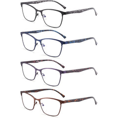 Metal Frame Anti Light Reading Glasses