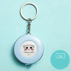 Cartoon Mini Tape Measure Keychain 2m Small Ruler Student Height Centimeter