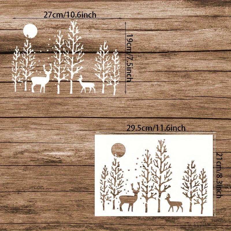 1pc Christmas Deer Stencil for DIY Painting on Fabric Board Glass